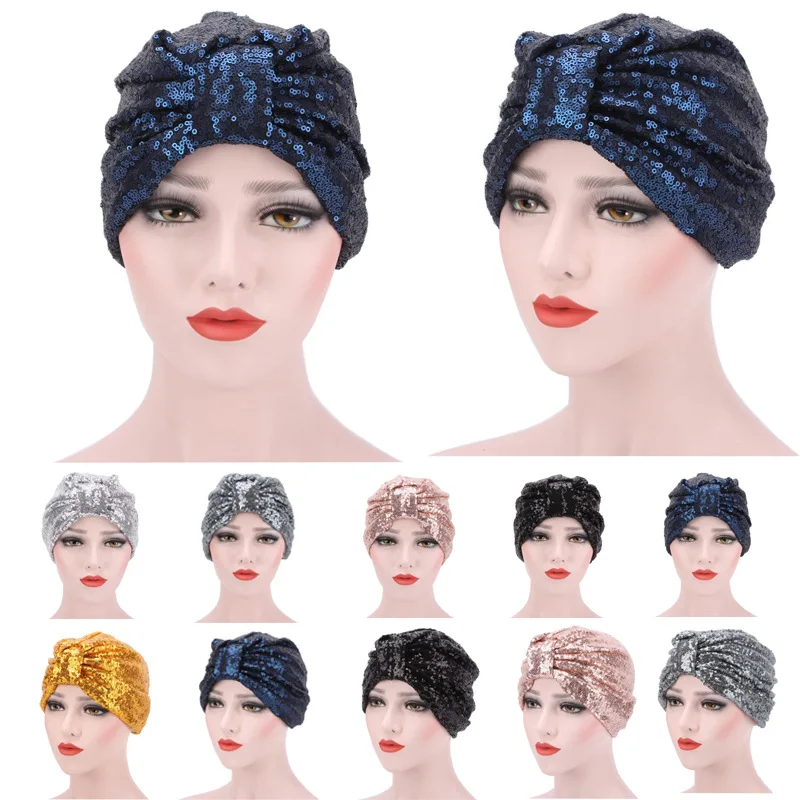 Модный Блестящий женский мусульманский индийский головной платок|Мусульманская
