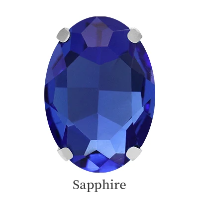 Sapphire Красивые причудливые синие овальные K9 стеклянные стразы Vogue стеклянные стразы кристалл с медными когтями для нашивки на одежду авторские сумки платье - Цвет: Sapphire