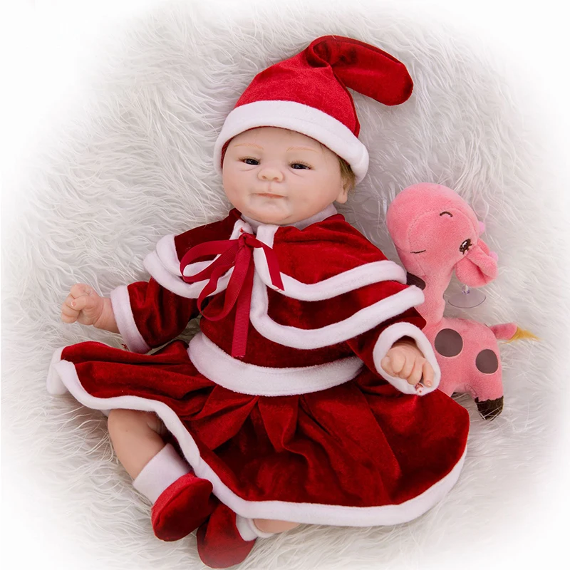 Рождественская кукла игрушка 43 см Reborn Baby Doll 3/4 силиконовая очень милая улыбка для детей Реалистичная кукла для мальчиков и девочек подарок на день рождения перед сном