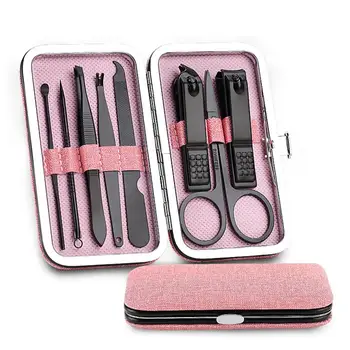

8Pcs/Set Pro Manicure Set Nail Kit Stainless Steel Nail Clipper Earpick Scissor Trimmer Manicure Tools High Quality