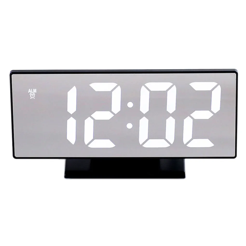 Цифровой будильник, светодиодный, зеркальные часы, многофункциональные, повтор, отображение времени, ночной ЖК-светильник, настольный, USB кабель, 12/24 часов, система