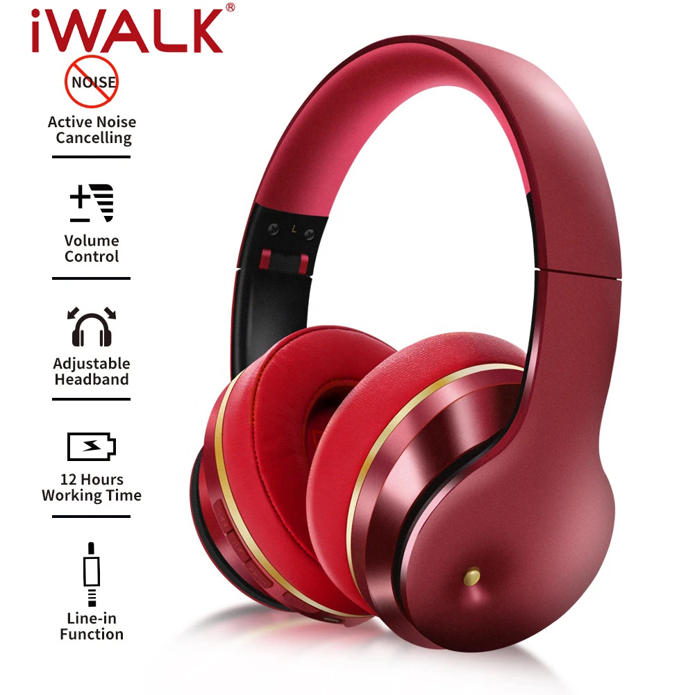 IWALK Bluetooth 5 0 Earphones ANC Active Noise Cancelling Headset Headphone Comfortable Earmuffs Waterproof Wireless Earphones
