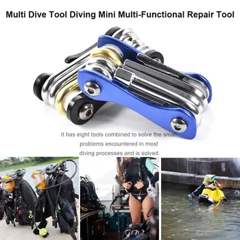 

8in1 Multi-Functional Diving Tool Scuba Dive Snorkeling Wrench Folding Allen Key Wrench Emergency Repair Tool Diving Accessries4