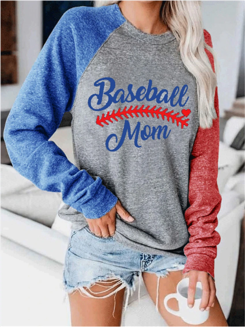 Raglan Sleeve Baseball T shirt Summer Autumn Long Sleeve Tops Tee Women