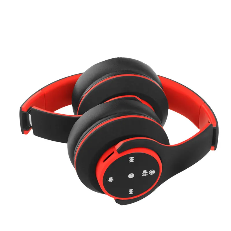 Красный Складной сенсорный Тип HiFi бас Bluetooth Wrieless/3,5 мм Wried гарнитура с шумоподавлением стерео наушники для iPhone Xiaomi - Цвет: Красный