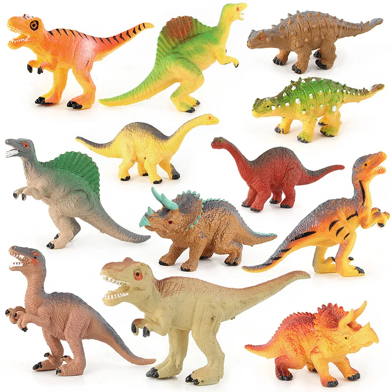 

Manufacturers Foreign Trade 12 of Combination Bag Mini Imitation Dinosaurs Plastic Model Dinosaur Toy Set Gift