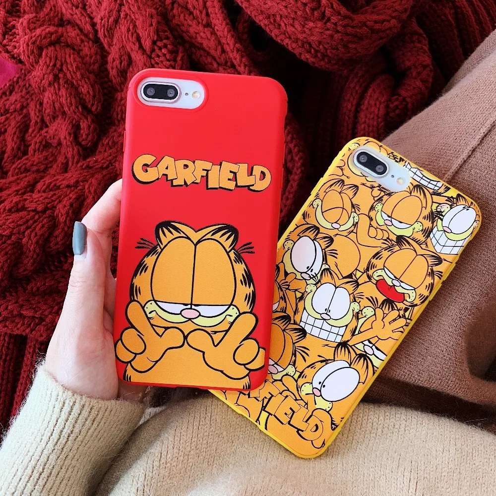 

Cartoom Garfield Cat Phone Case For iPhone X Xr Xs Max 7 Soft Silicone Cases For iPhone X 7 8 6S 6 Plus Back Cover Coque Fundas