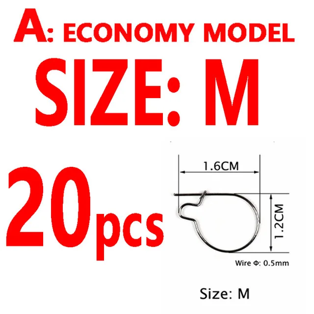 Wifreo 20 шт Maggot клип Maggot волосы установки Klips терминал Карп Рыбалка зажим для приманки снасти все размеры s m l - Цвет: Type A M 20pcs