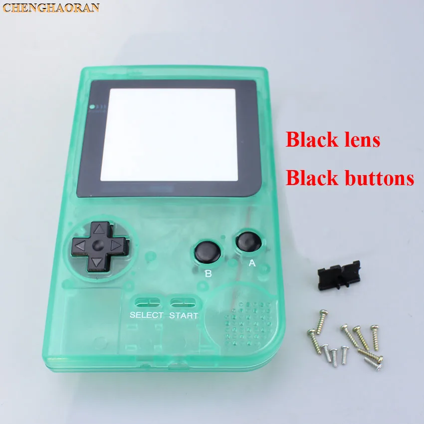 H Luminous green ChengHaoRan, 16 цветов на выбор, для nintendo Gameboy, карманный корпус, чехол, замена, для GBP, чехол, крышка с кнопками, комплект - Цвет: H Luminous green