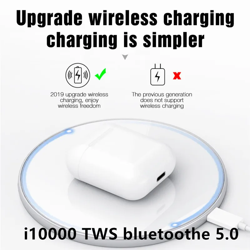 I10000 наушники-вкладыши TWS с 1:1 Реплика Беспроводной наушники Bluetooth гарнитура PK i10 i12 i30 i60 i80 i100 i200 i500 i1000 i2000 i9000 i9999 наушники-вкладыши TWS