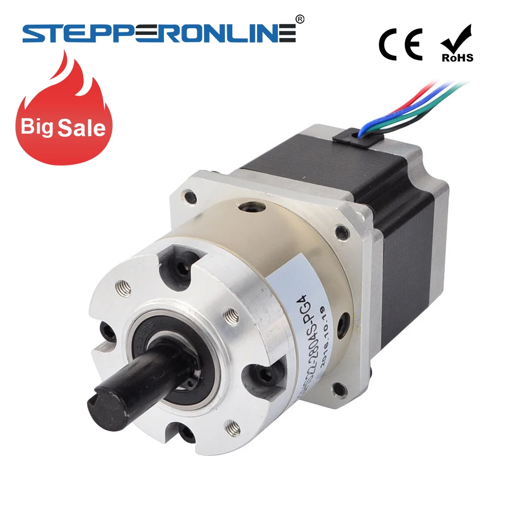 

Nema 23 Gear Stepper Motor w/ 4:1 Planetary Gearbox 2.8A L=56mm 4-lead for DIY CNC Mill Lathe Router