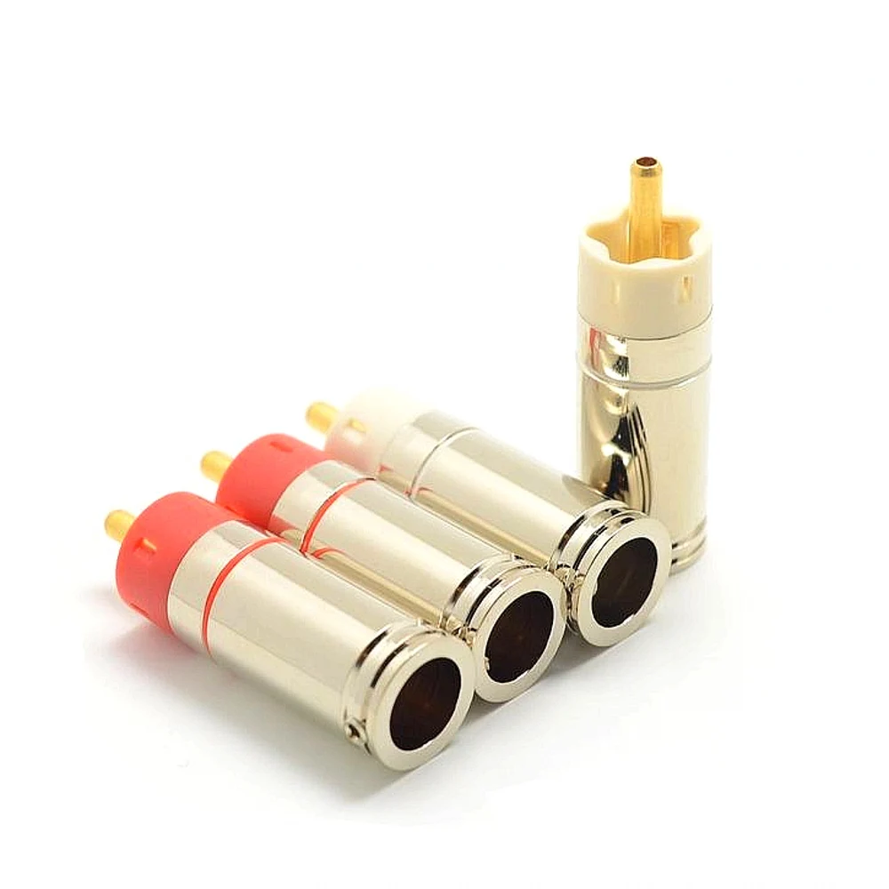 Lot De 4 Connecteurs Banane Plaqués Cuivre Pour Haut-parleur - Bornes De Connexion HIFI