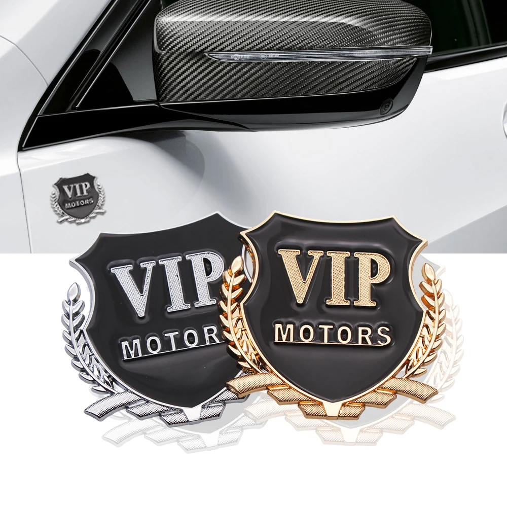 

2pcs 3D Stereo Modified Car Stickers For VIP Side Door Stickers Side Window Decoration Products Metal Wheat Ear Shape