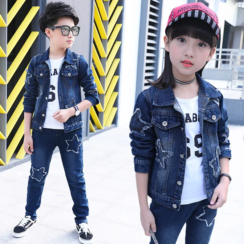 

CHILDREN'S Jacket 2019 New Style Girls' Jean Jacket Spring And Autumn Middle And Large KID'S Jacket Children Cowboy Clothing Fas
