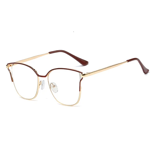 Новые очки, оправа для женщин, прозрачные компьютерные очки, модные оптические очки, металлический сплав, большие размеры, женские очки по рецепту - Цвет оправы: C04