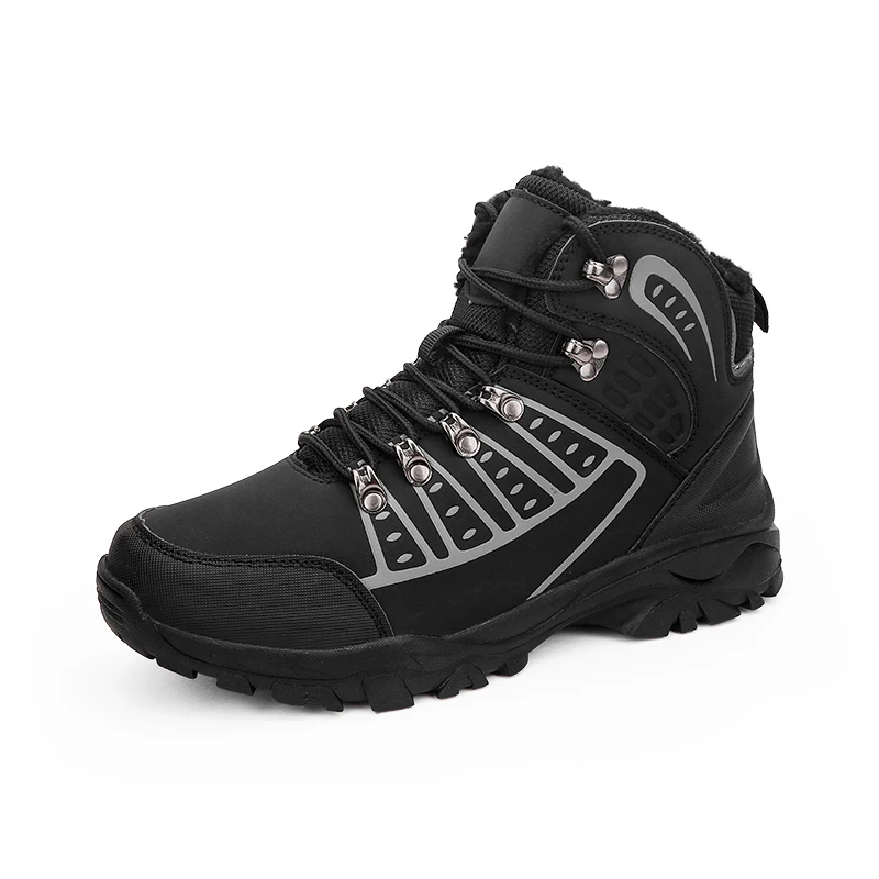 

Winter Men Shoes Outdoor Military Boots Breathable Ankle Snow Boots Safty Shoes Anti-slip Fur Lace-up Boots Man Flats Mens Shoes