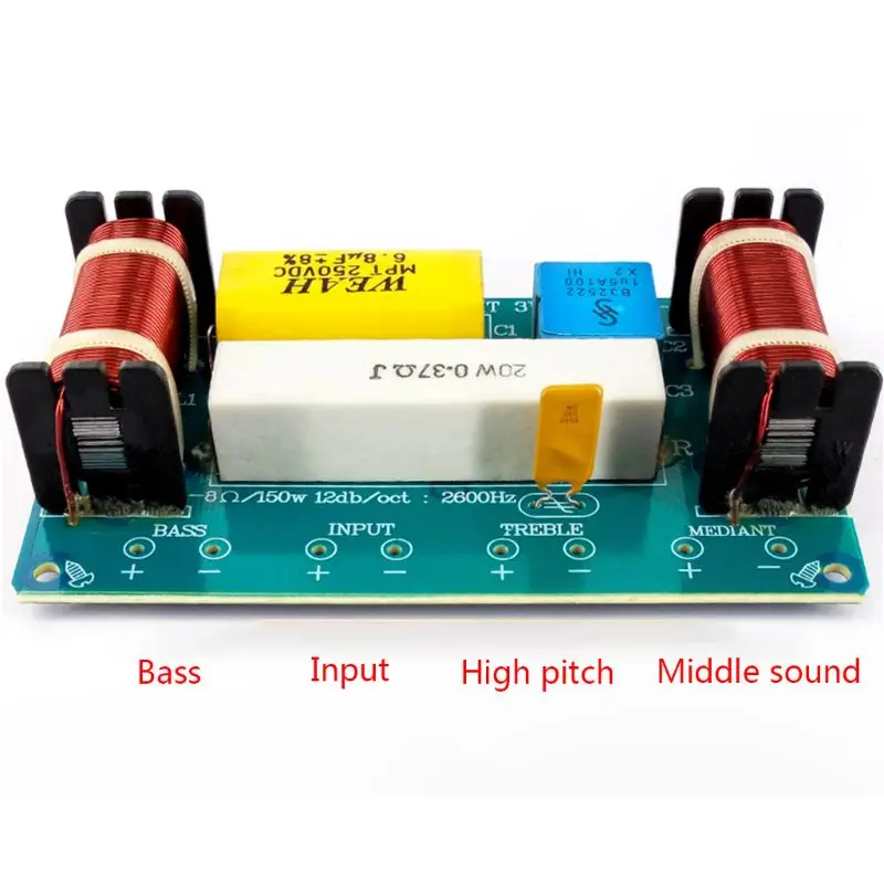 WEAH-338 3 Way 120W Speaker Audio Frequency Divider Loudspeaker Crossover Filter