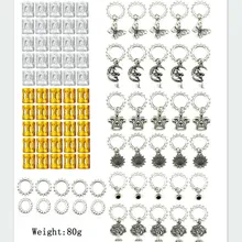 90 шт./компл. тела древних Серебряная солнца волосы кольцо полые тиснением обруч кольцо, подвязанные лентой, с объемной волной, дредлоки, для увеличения объема, бусины зажимы манжеты самодельные Украшения, Аксессуары