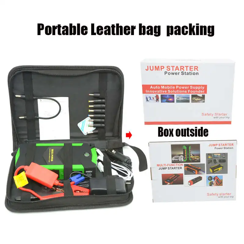 Bag Set US Plug WINTUWAY 12V многофункциональный автомобильный стартер 1000A пиковый Банк мощности автомобильное зарядное устройство Автомобильный усилитель Банк мощности пусковой B-JX19-3 - Цвет: Bag Set US Plug