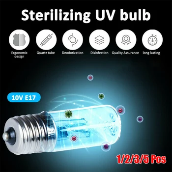 

E17 Disinfection UV Light Bulb Ozone Quartz Tube Ultraviolet For Domestic Use UVC Germicidal Lamp Sterilization Mites Lamp bulb