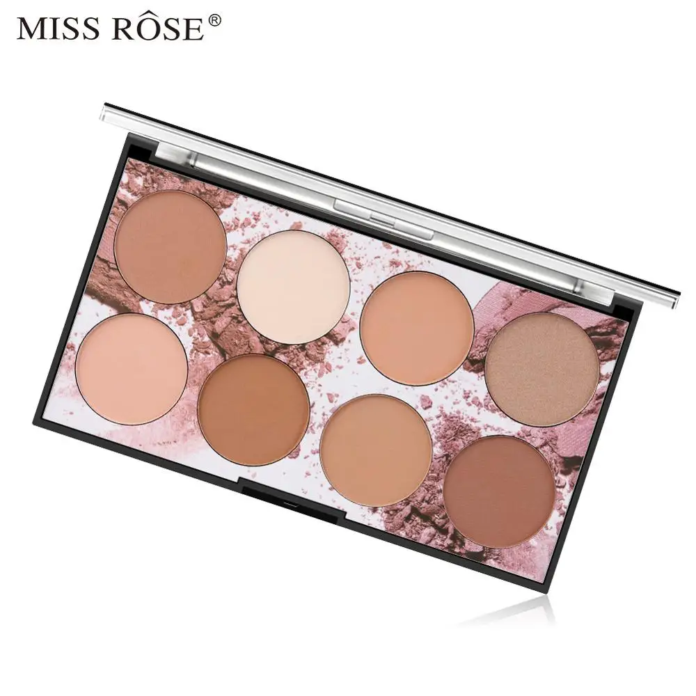 Компактная пудровая палитра Miss Rose 8 цветов долговечный матовый макияж для лица