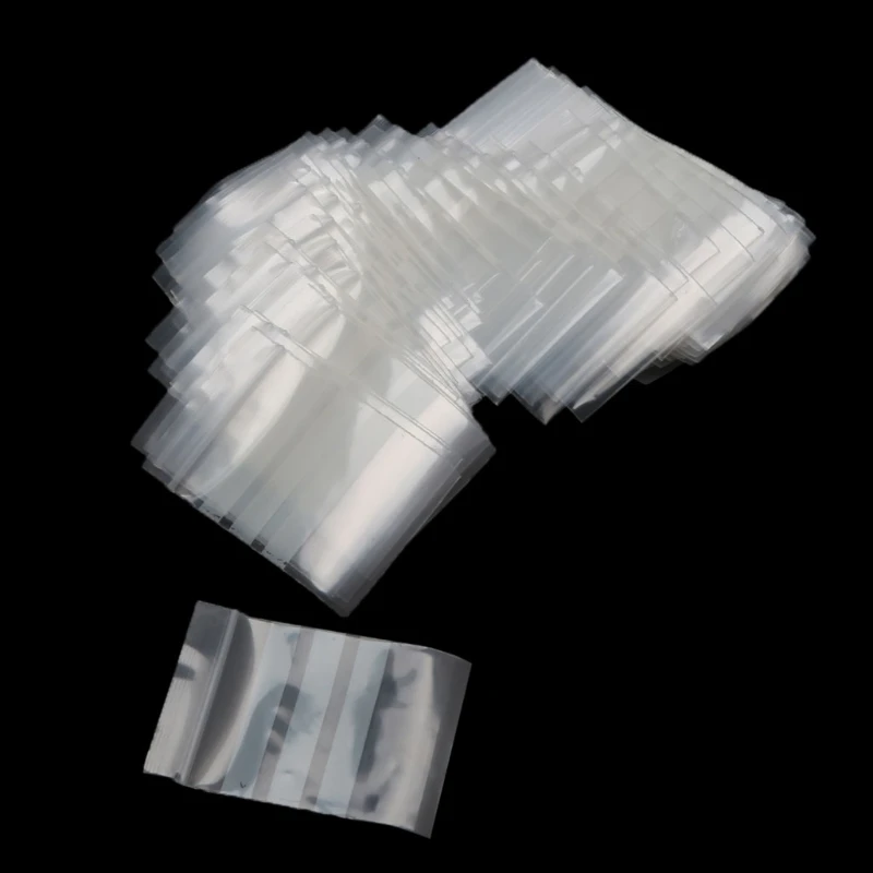 100Pcs Small Plastic Writeable Reclosable Zipper Bags Self-Sealing Writable White Blocks Zip Lock Jewelry Storage Bags