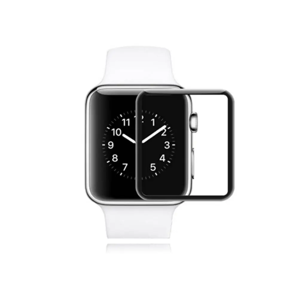 42mm Timethinker 3D полное покрытие закаленное Стекло Экран Смарт-часы полный охват протектор для Apple Watch я часы 3/2/1 пояса из натуральной кожи - Цвет: 42mm