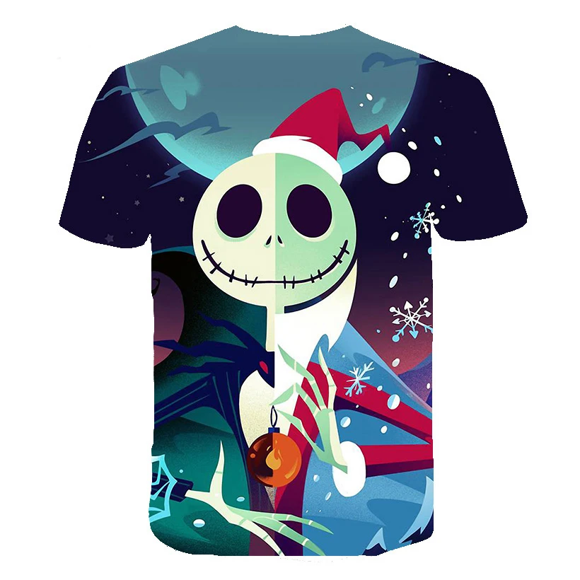Новое поступление, Детская футболка с изображением Джека Скеллингтона и Салли, футболка с принтом «Кошмар перед Рождеством» для мальчиков и девочек