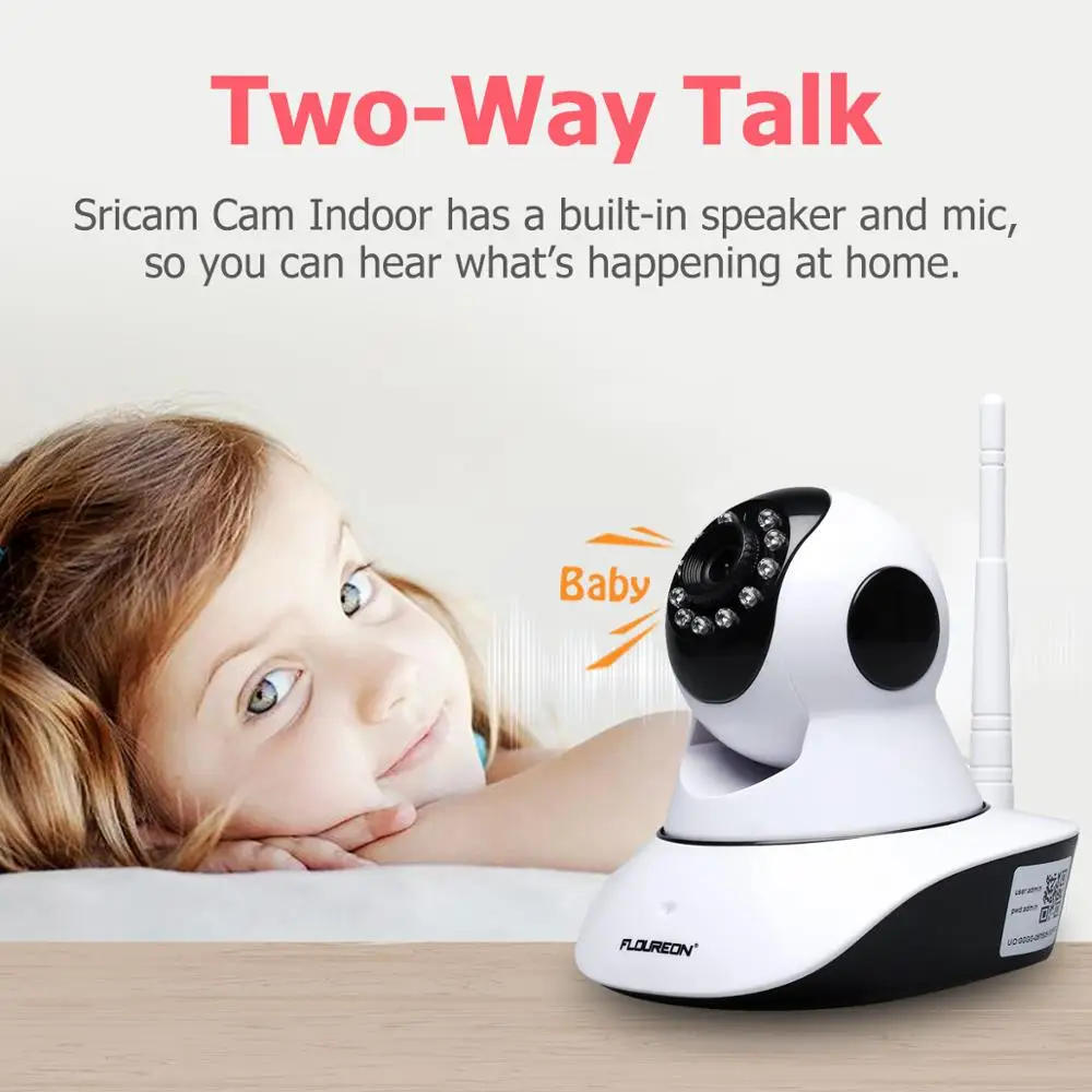 Floureon, новинка 720 P, беспроводная WiFi камера, CCTV, ip-камера безопасности, двухсторонняя аудио, H.264, камера наблюдения для детей