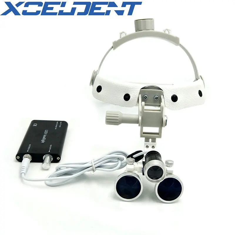  Dentist Dental Surgical Loupe Magnifier Adjustable Binocular Magnifier Loupe with LED Light Medical - 4000341498453