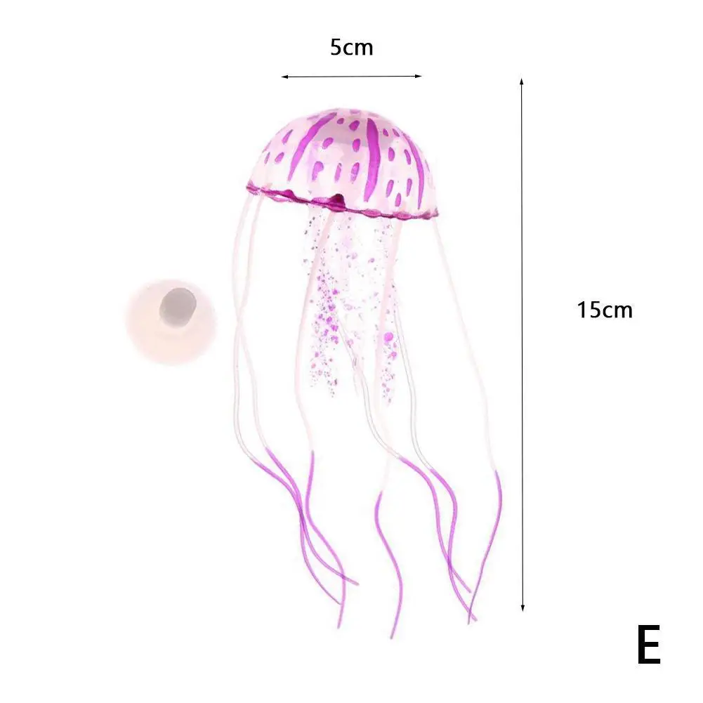 Аквариум подводный живое растение светящийся орнамент водный пейзаж искусственный плавающий светящийся эффект Медузы Украшение аквариума - Цвет: E