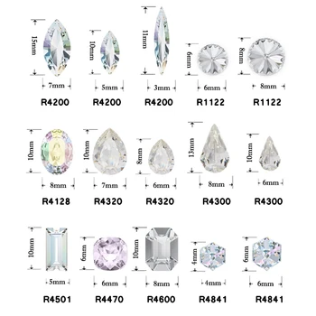 

12pcs Navette,cube,Rivoli,Drop,Square 3D Nail Art Decorations Crystal Glass Jewelry Diamond DIY Beauty Rhinestones for Nails