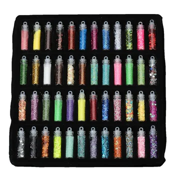 

48 Bottles/set Drop Nails Paillette Decoration Sequins Nail Art Glitter Powder Shinning Accessories Makeup Mixed Color DIY Pearl