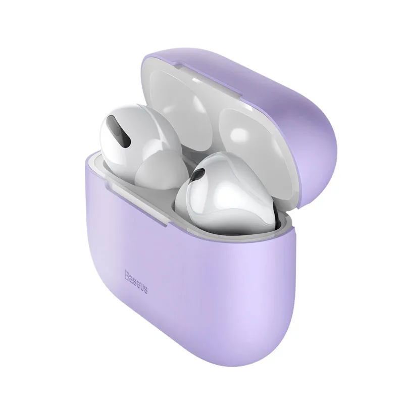Мягкий силиконовый чехол Baseus для Apple Airpods, противоударный чехол ForAirPods 1 2, защитный чехол для наушников, аксессуары для наушников - Цвет: for Pro Purple