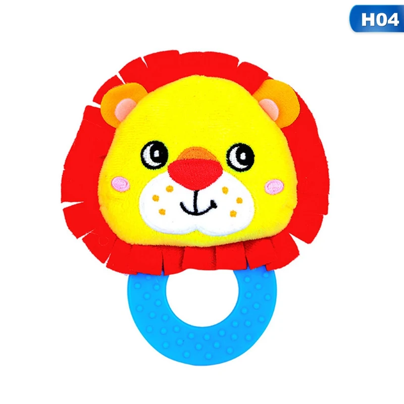 Из мультфильма из мягкого плюша Кукла для новорожденных обучающая игрушка Животные Детская ручная погремушка игрушки сова ошейник грызунки-погремушки - Цвет: 4