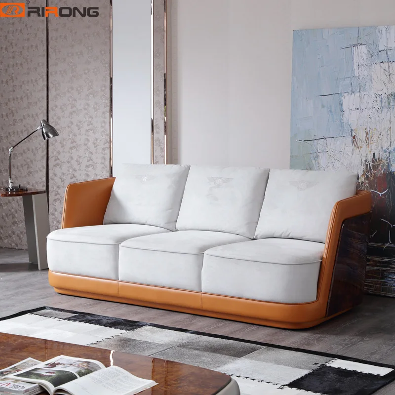 RR-F1718B Italy Style Modern Luxury Home Study Living Room Office furniture Three seaters Office Sofa Couch - Color: RR-F1718B