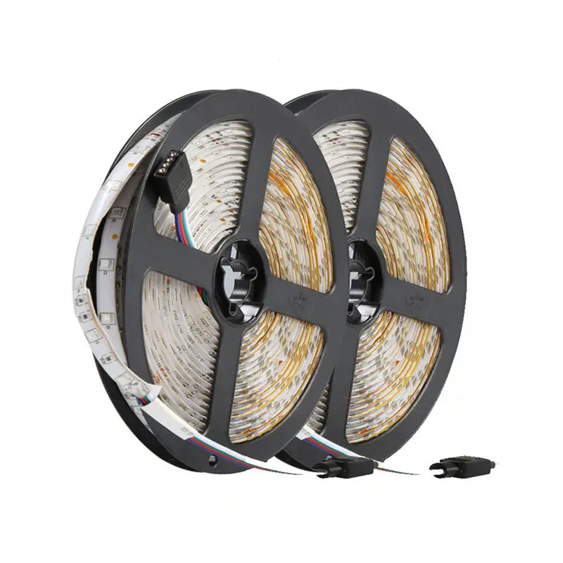 Promotion! 10M 300Leds 3528 Smd 2X 5M Rgb Led Light Strip + 24 Key Ir Remote Controller Non-Waterproof Dc12V 60Leds/M Flexible L | Освещение
