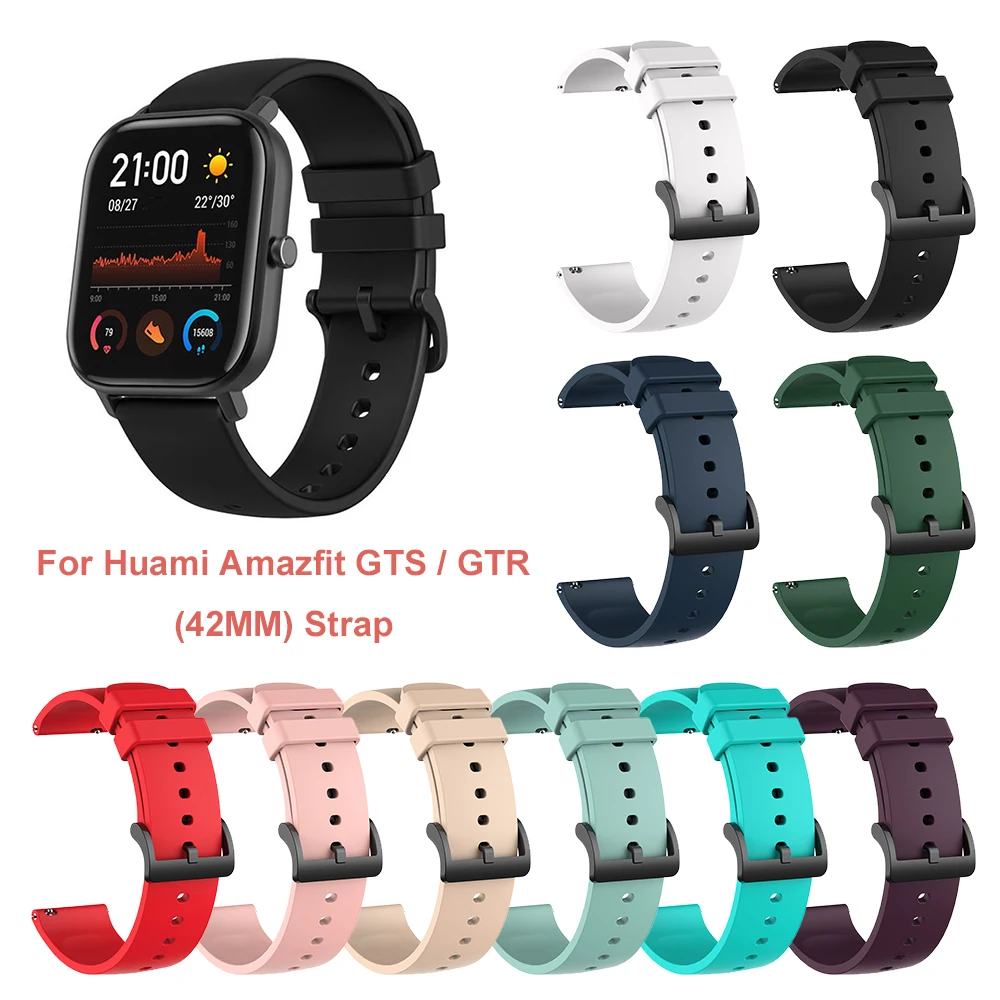 20 мм мягкий силиконовый спортивный ремешок для умных часов Xiaomi Huami Amazfit GTS Bip Pace Lite