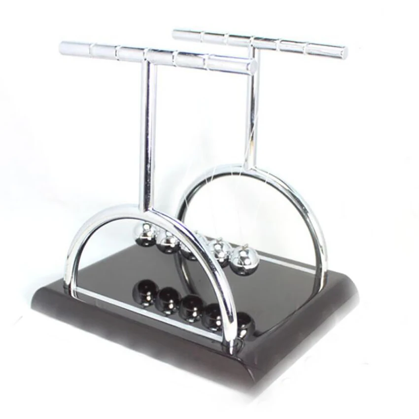 Newton's Cradle Balance Ball Plastic Frame Base Metal T-Shape Physics Science Desk Office Toy 9x7.5x9.5cm | Дом и сад