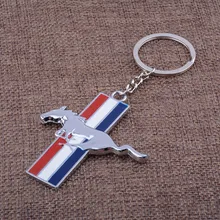 Металлическая, для машины, новая 3D эмблема "лошадь" значок брелок цепочка кольцо подходит для Ford Mustang GT 500 Cobra