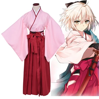 

Anime Fate Grand Order Costumes Okita Souji Cosplay Costume Sakura KendoKimono Cosplay