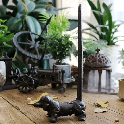 rustic Европейский Винтажный Синий Золотой деревенский дизайн собаки Тяжелая чугунная собака столовые салфетки бумажный держатель - Цвет: rustic