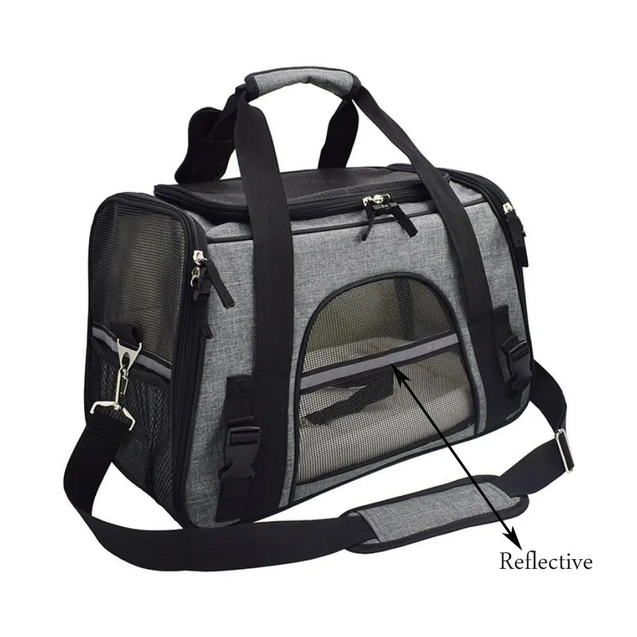 

Carrier for Dogs Outdoor Travel Reflective Cat Carrier Bag Breathable Car Seat Dog Carriers for Small Puppy Portable Pet Handbag