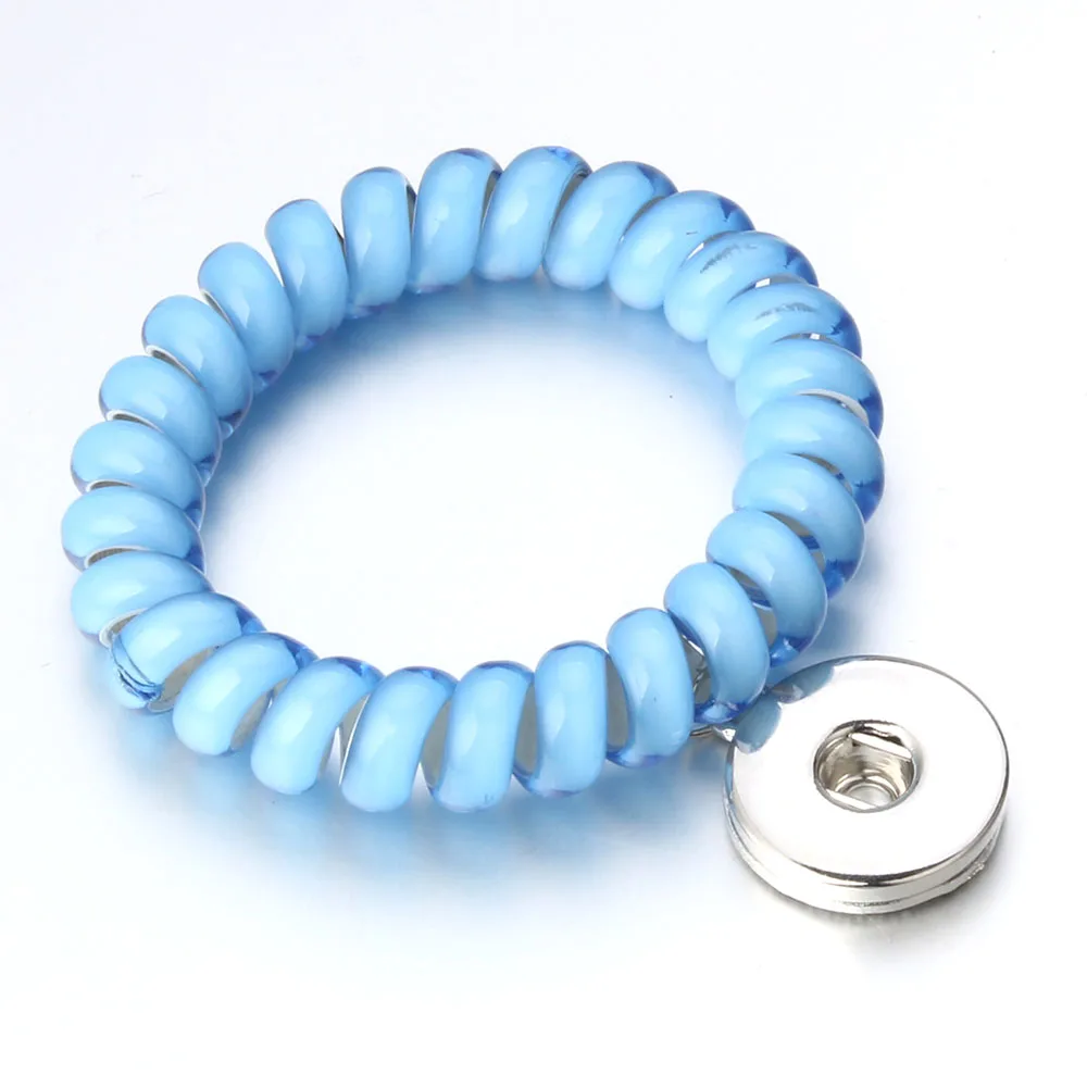 Новые ювелирные изделия с защелкой яркий блестящий браслет с застежкой резинки 18 мм браслет на застежке-кнопке эластичные браслеты для женщин ребенок DIY подарок - Окраска металла: 14