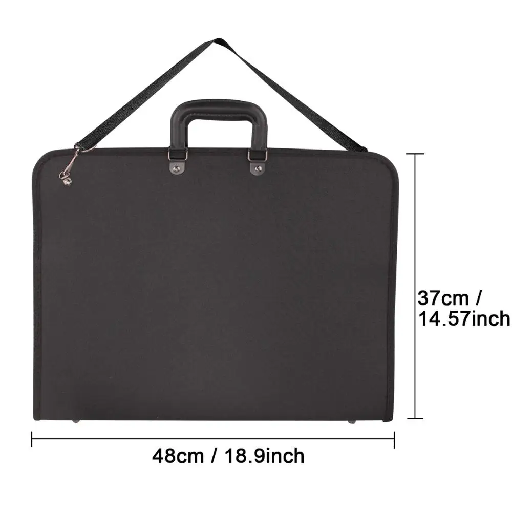File Folder Art Portfolio Expanding Organizer Carry Case Bag for Artwork Drawing Painting Sketch Photography Poster 37 x 48cm