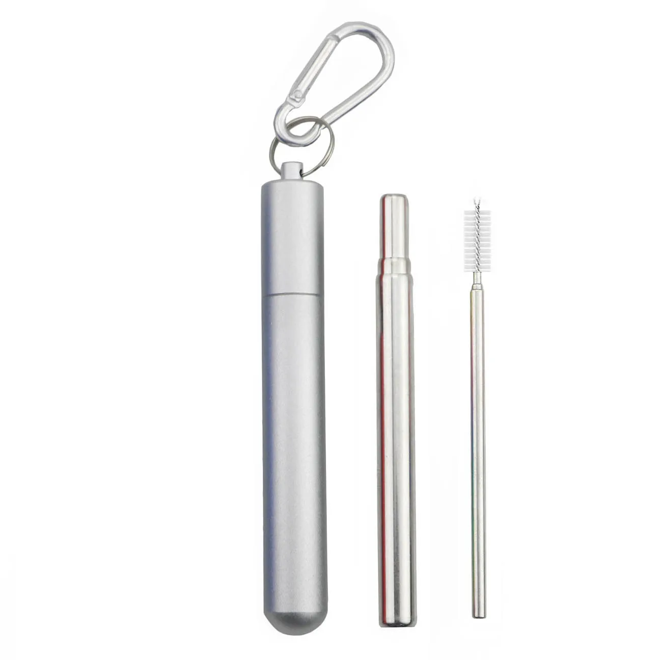 10Pcs Silver Silver Телескопическая Портативный питьевой соломы 304 Нержавеющая сталь многоразовые металлическая соломинка для путешествий походный складной соломенная шляпа с Чехол и щетка - Цвет: 10Pcs Silver Silver