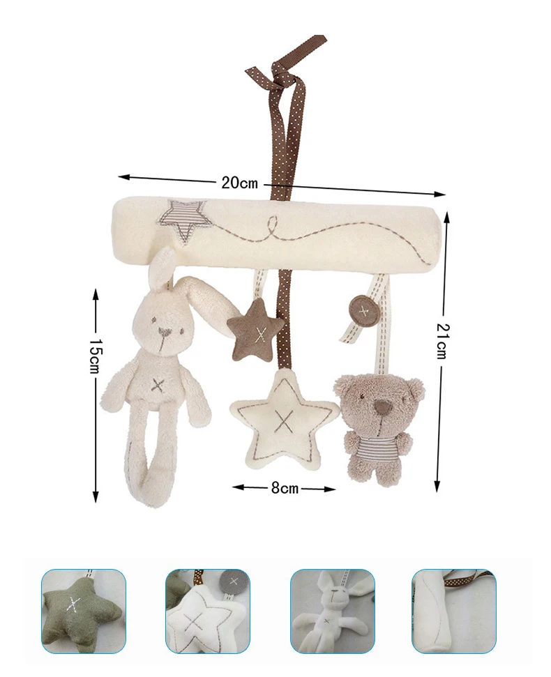 Детская кровать колокольчик кролик детская подвесная кровать безопасное сиденье плюшевая игрушка, ручной Колокольчик многофункциональная плюшевая игрушечная коляска мобильные подарки для мальчиков и девочек