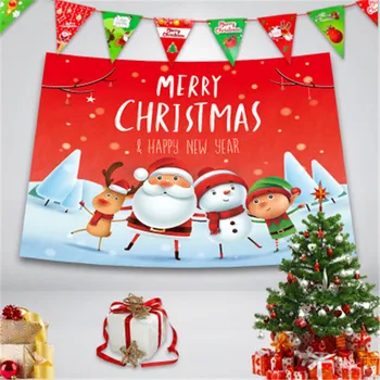 

2021 New Year Christmas Decorations Color Pull Flag Scene Layout Elderly Poster Christmas Decorations for Home Navidad Noel