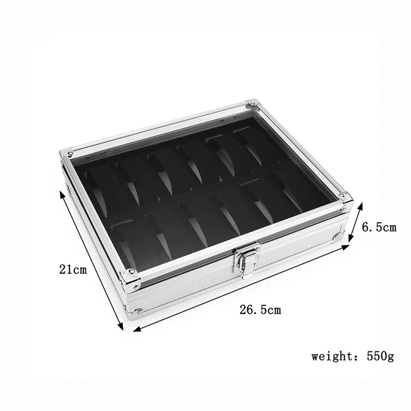 Алюминиевый сплав часы дисплей коробка большой емкости часы хранения Органайзер Браслет Дисплей Чехол для хранения коробка Новый