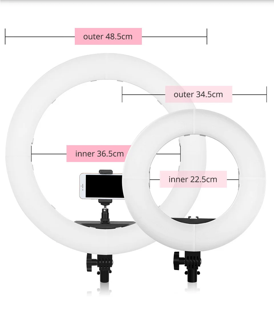 Travor кольцевой светильник для фотостудии светильник ing светодиодный кольцевой светильник 14 дюймов 18 дюймов для камеры телефона с регулируемой яркостью кольцевой светильник со штативом